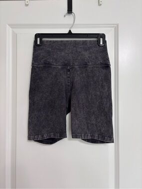 aerie Mineral Wash Charcoal High-Rise Bike Shorts